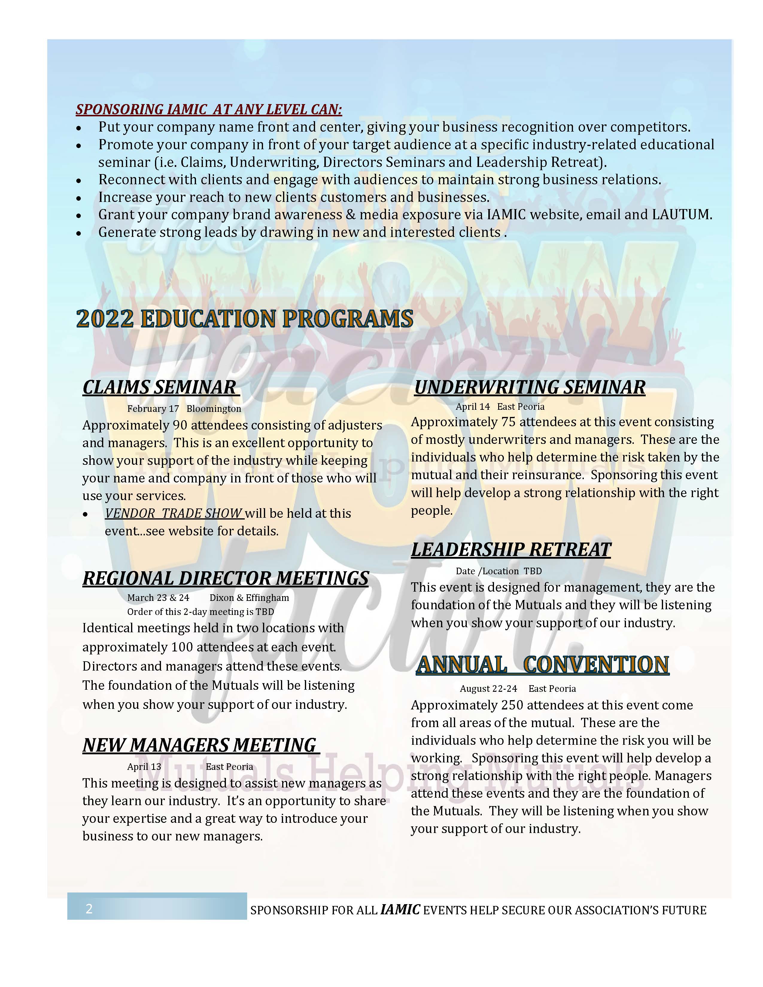 2022 Educational Programs 2022 Educational Programs