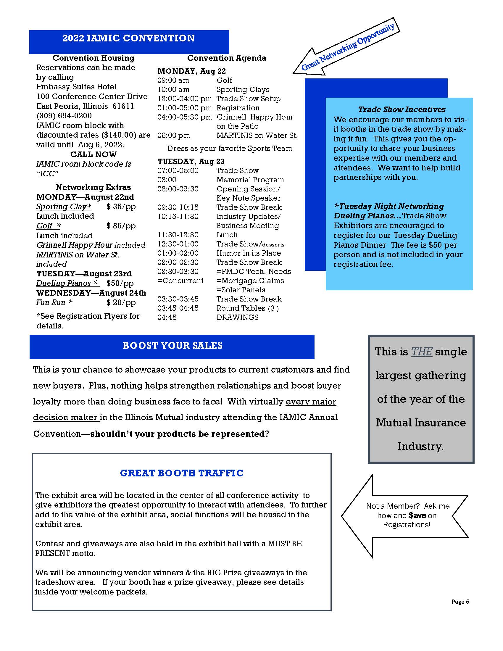 22 Convention Agenda and exhibit information