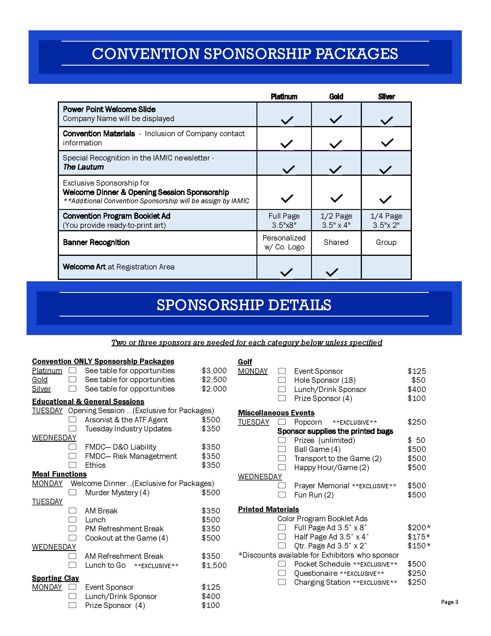 Sponsorship Package Description