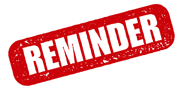 Important Reminder